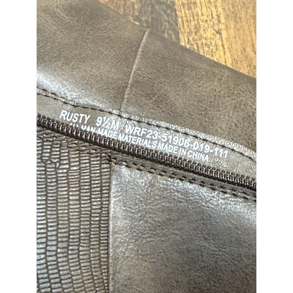 Kim Rogers Rusty Booties Shoes Womens Size 9 1/2 M Brown Vegan Leather - Picture 6 of 7